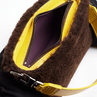 LYNN 19 - SHEARLING CHOCOLAT ET KARUNG TOURNESOL