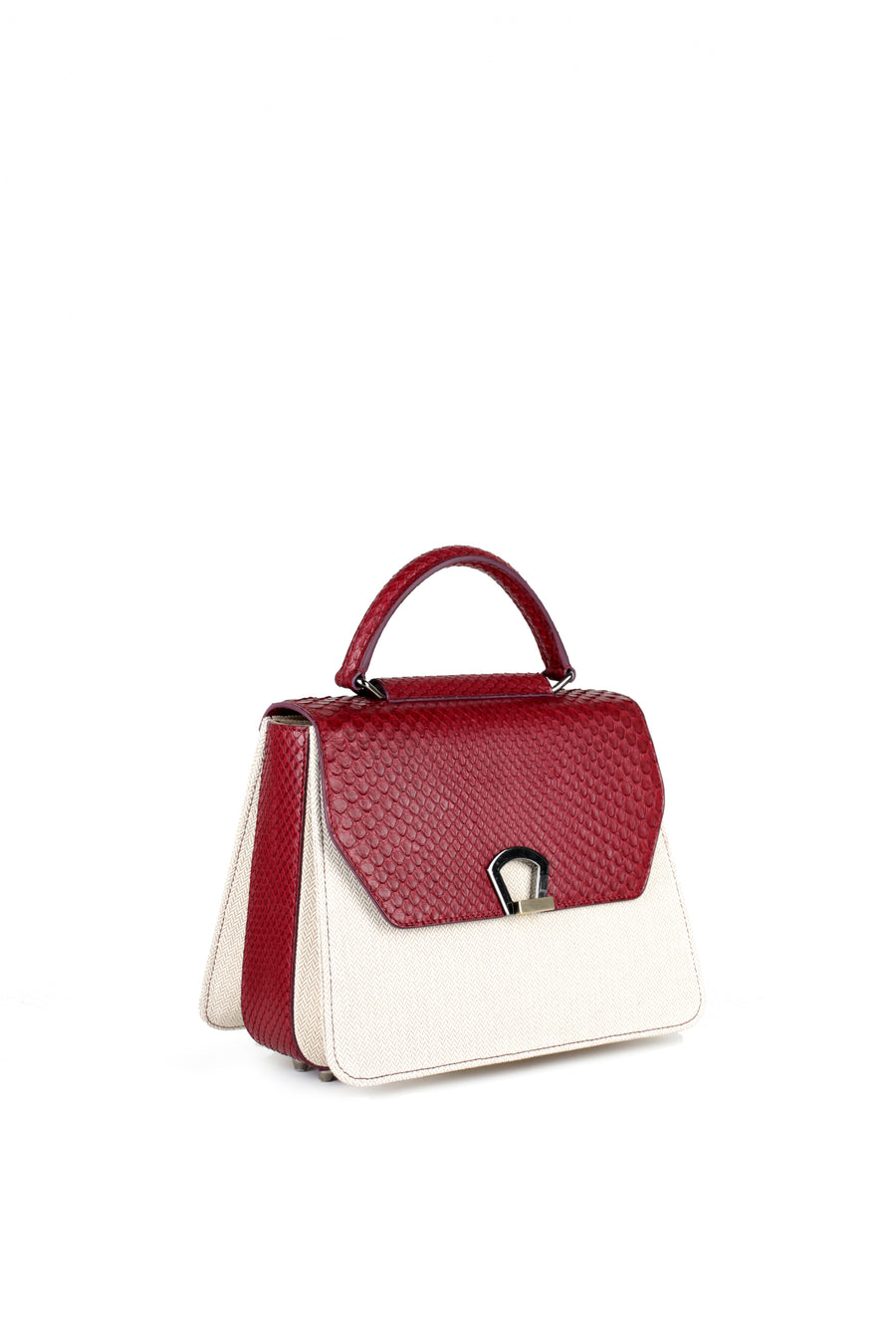 IRIS 23 - PYTHON BORDEAUX ET TOILE BEIGE