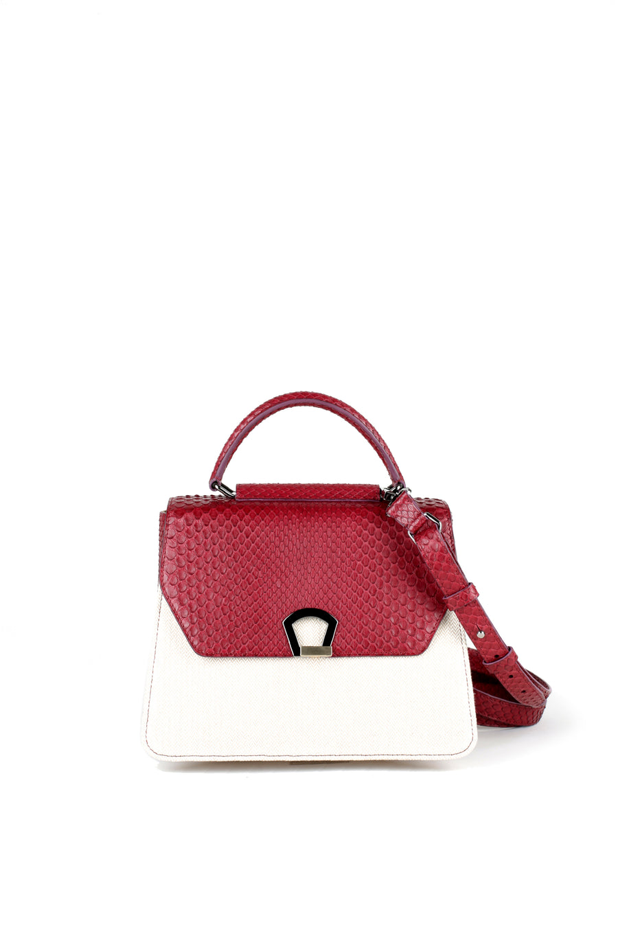 IRIS 23 - PYTHON BORDEAUX ET TOILE BEIGE