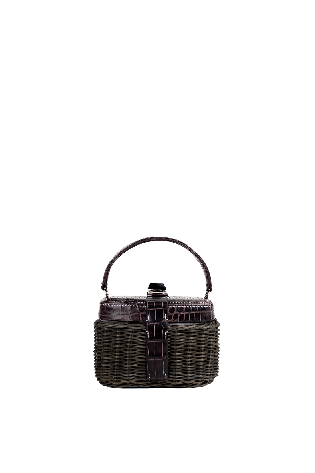 IVY 14 MINI - OSIER NOIR ET CROCODILE TANZANITE