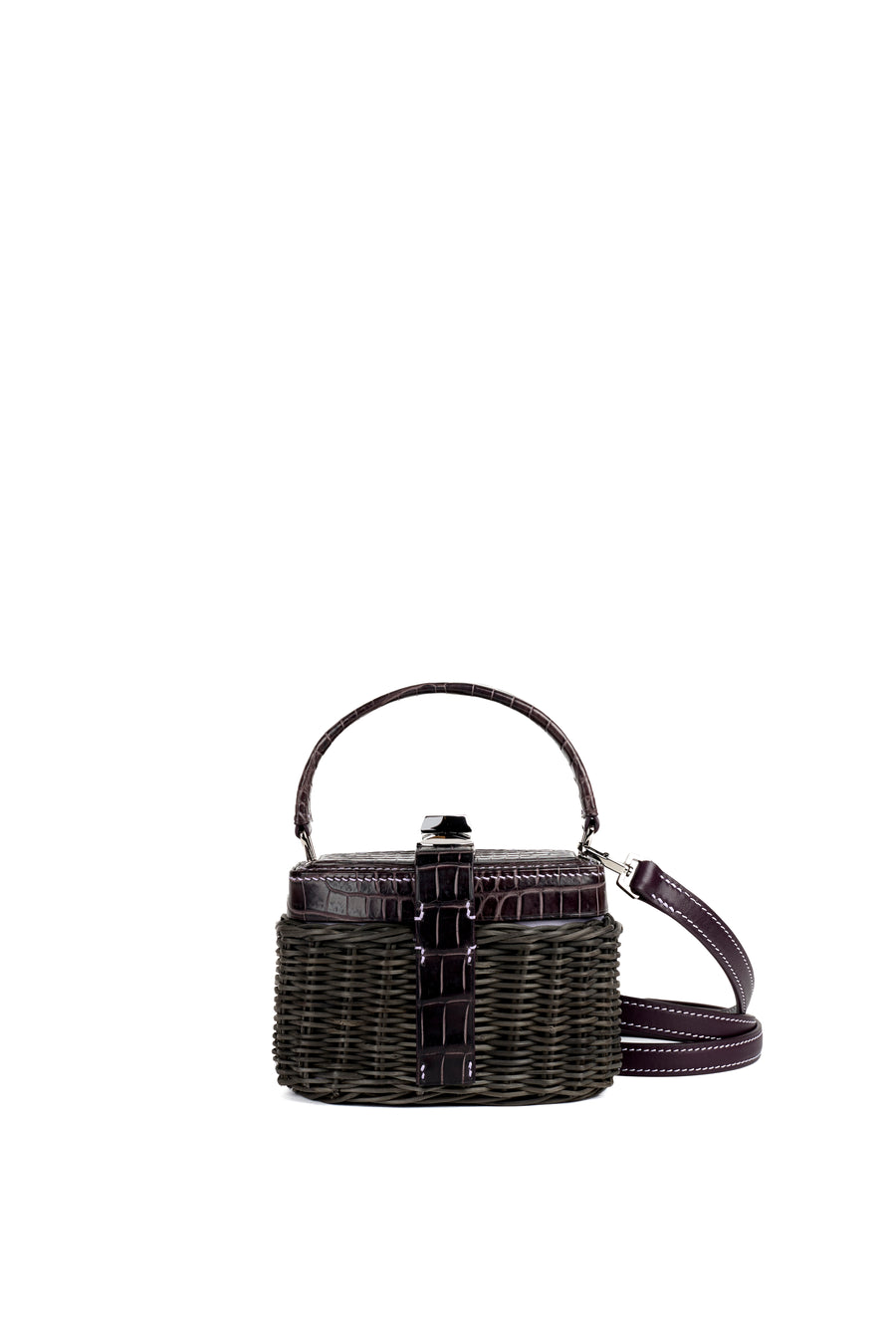 IVY 14 MINI - OSIER NOIR ET CROCODILE TANZANITE