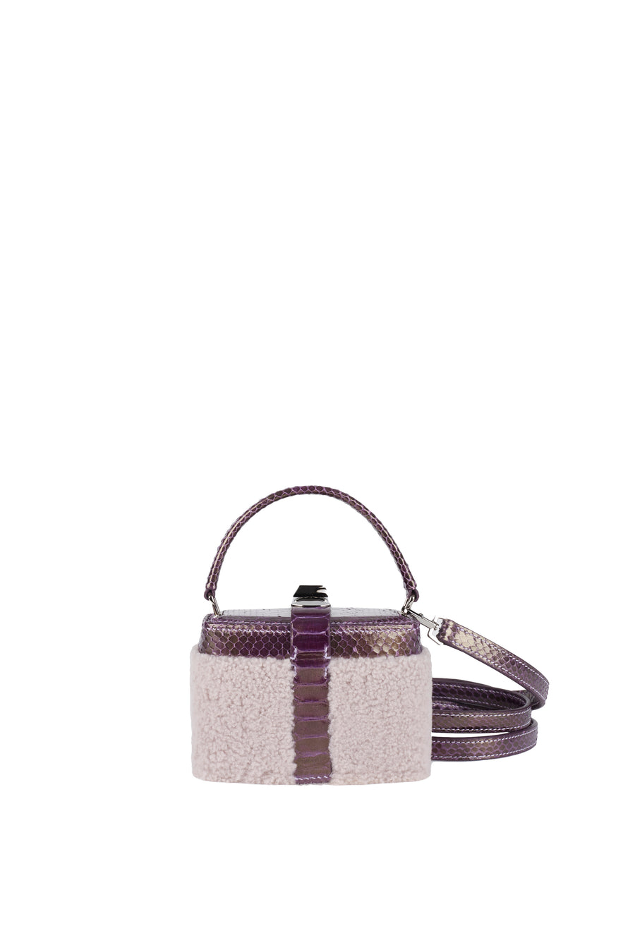 IVY 14 MINI - SHEARLING LAVANDE ET PYTHON AMETHYSTE