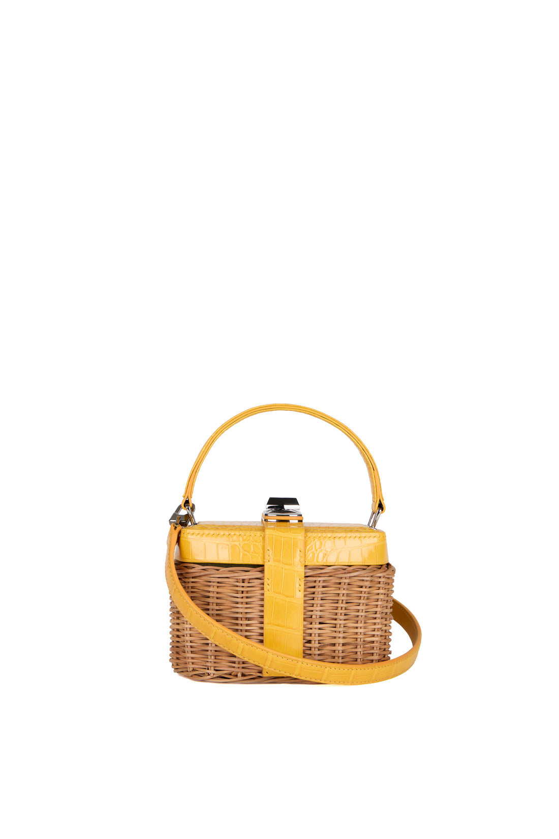 IVY 14 MINI - OSIER NATUREL ET CROCODILE JAUNE
