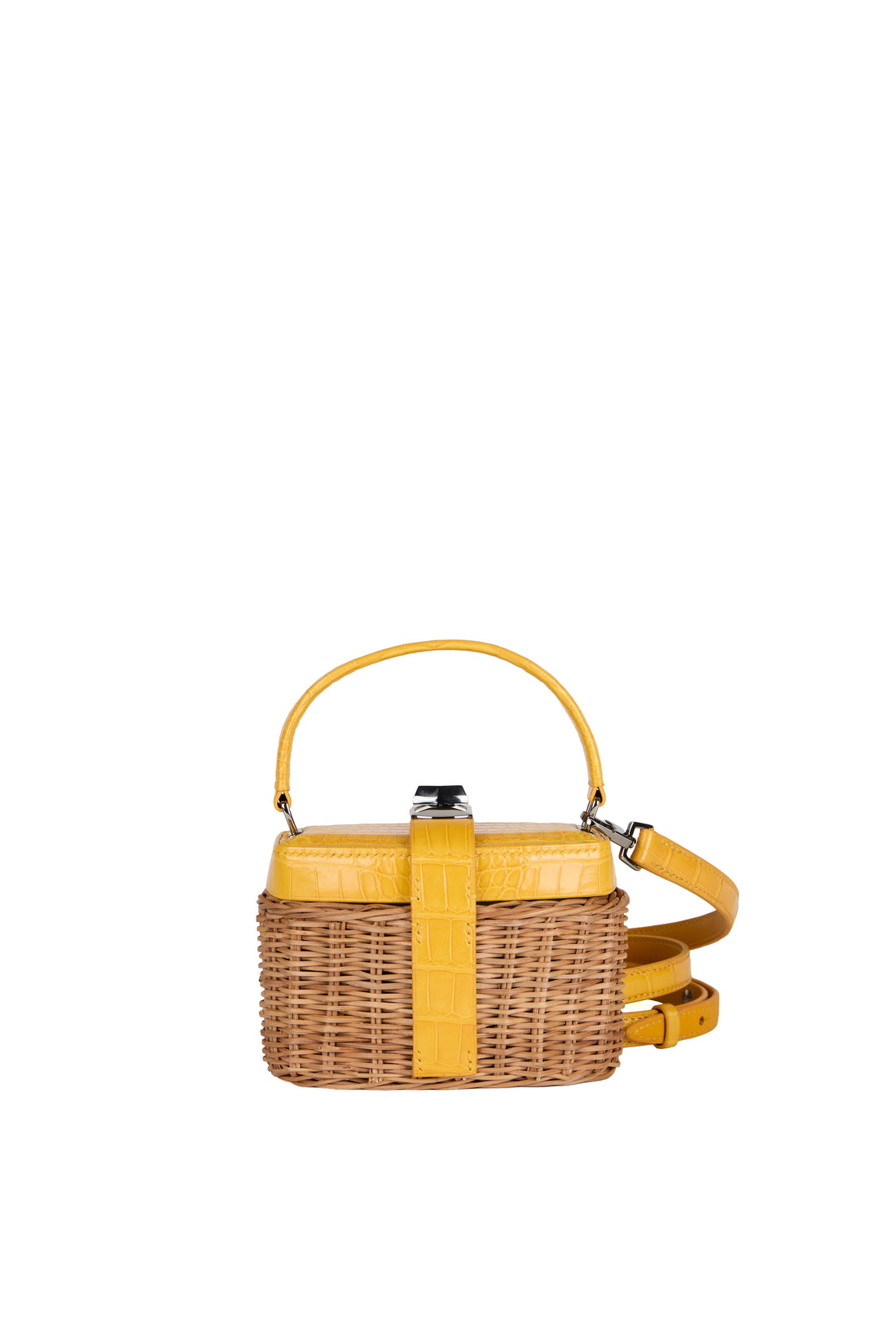 IVY 14 MINI - OSIER NATUREL ET CROCODILE JAUNE