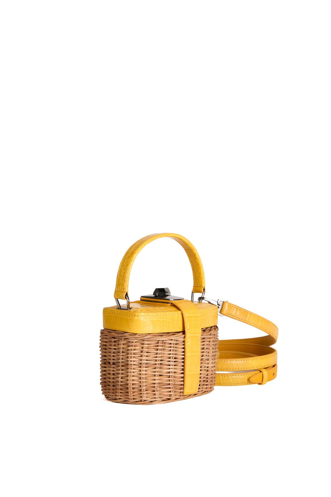 IVY 14 MINI - OSIER NATUREL ET CROCODILE JAUNE