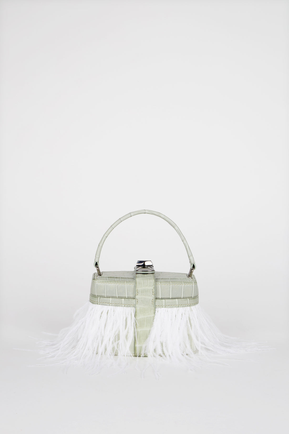IVY 14 MINI - CROCODILE BRUME ET PLUMES BLANC