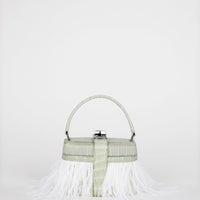 IVY 14 MINI - CROCODILE BRUME ET PLUMES BLANC