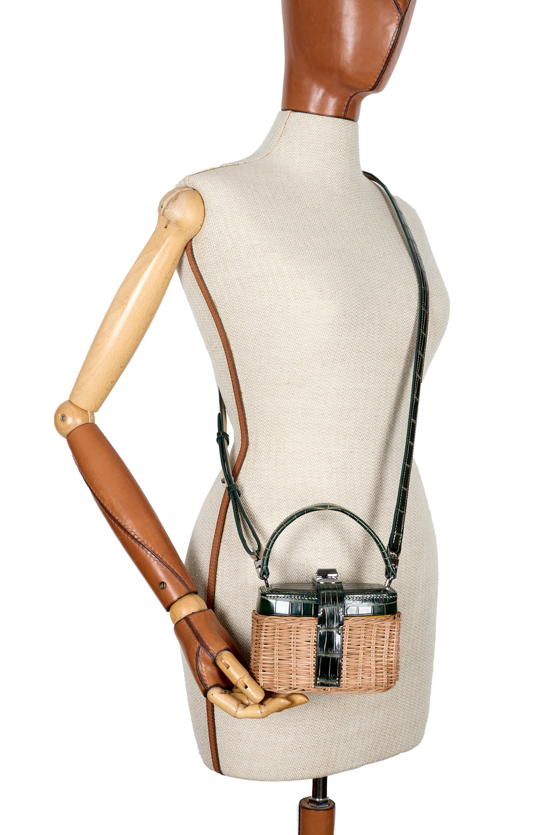 IVY 14 MINI - OSIER ET CROCODILE VERT VIEILLI