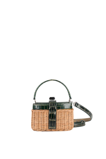 IVY 14 MINI - OSIER ET CROCODILE VERT VIEILLI