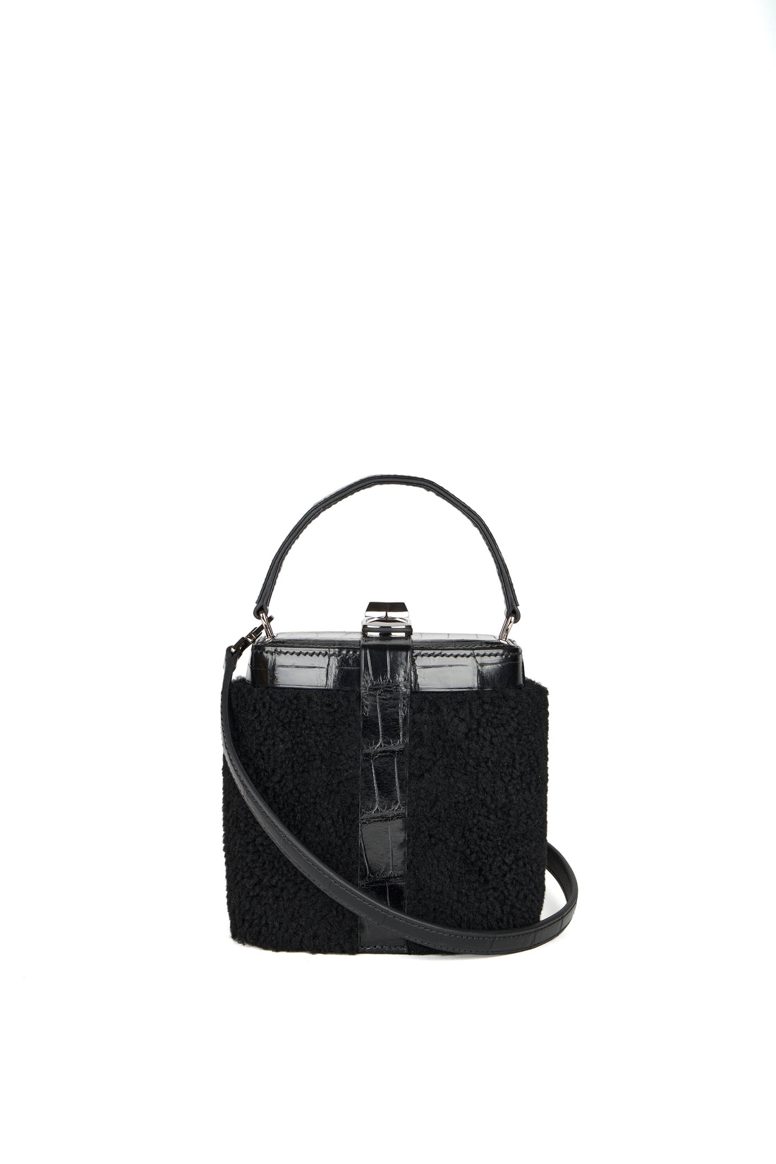 IVY 14 - SHEARLING ET CROCODILE NOIR