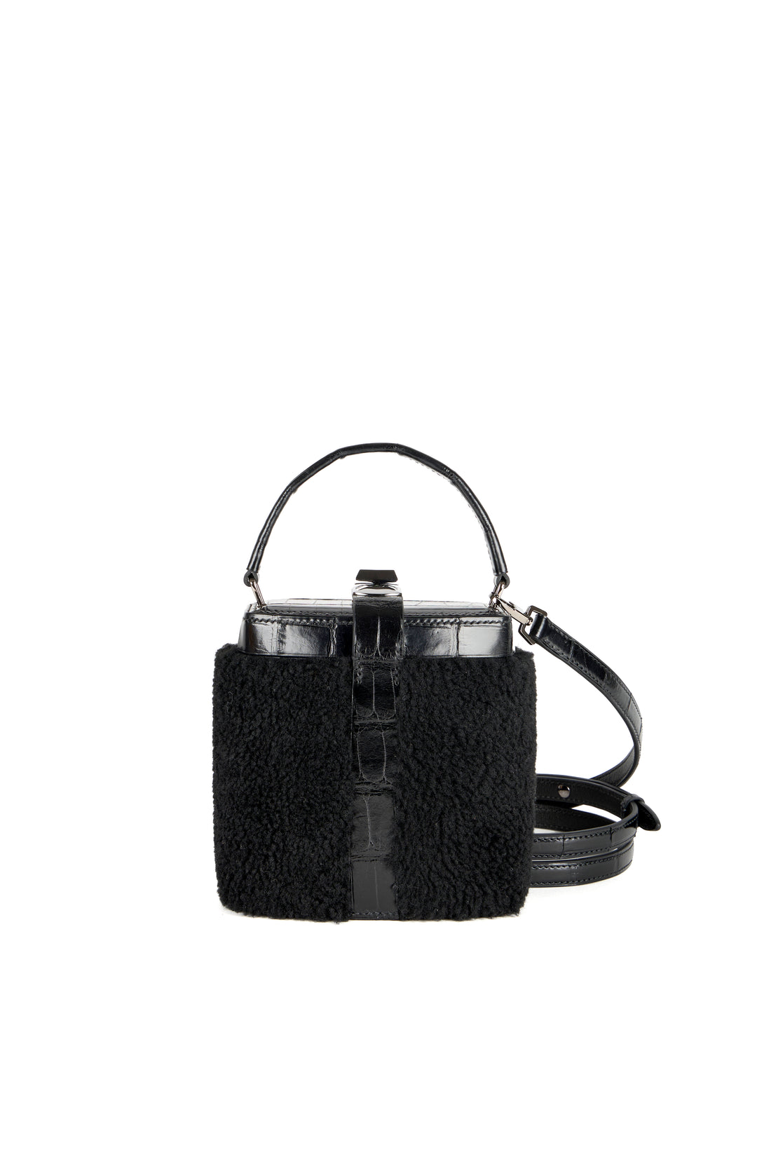 IVY 14 - SHEARLING ET CROCODILE NOIR