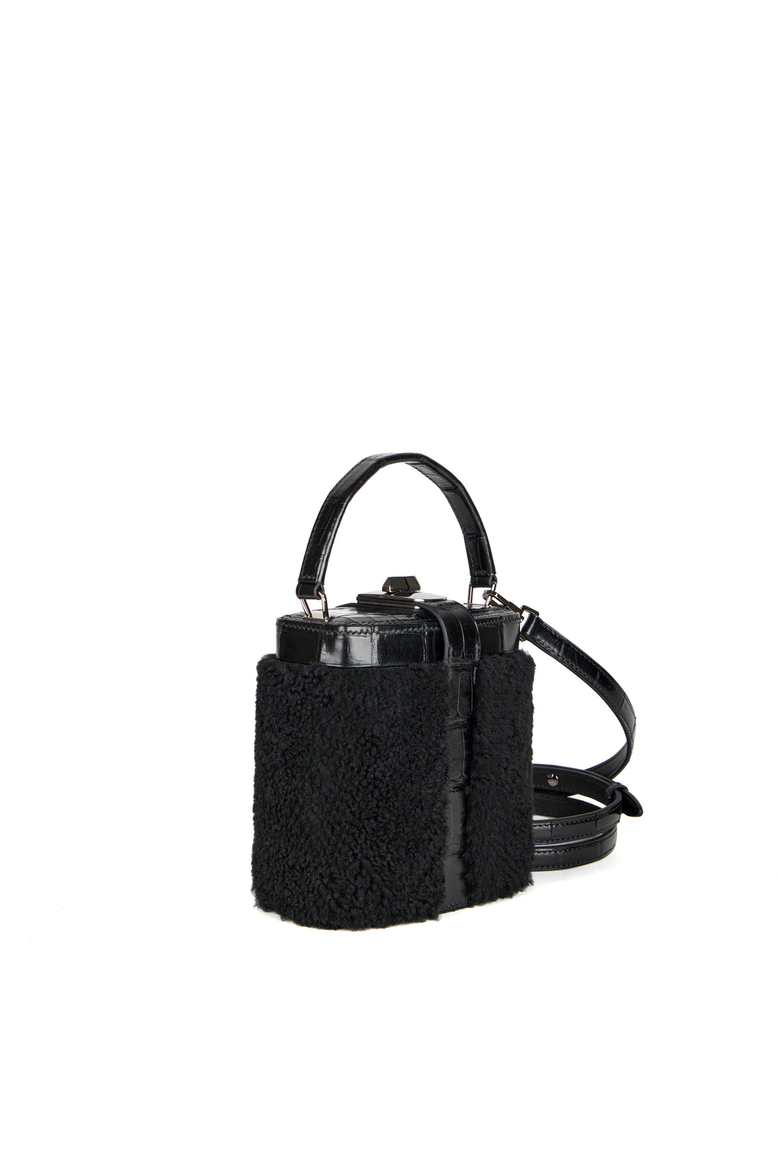 IVY 14 - SHEARLING ET CROCODILE NOIR