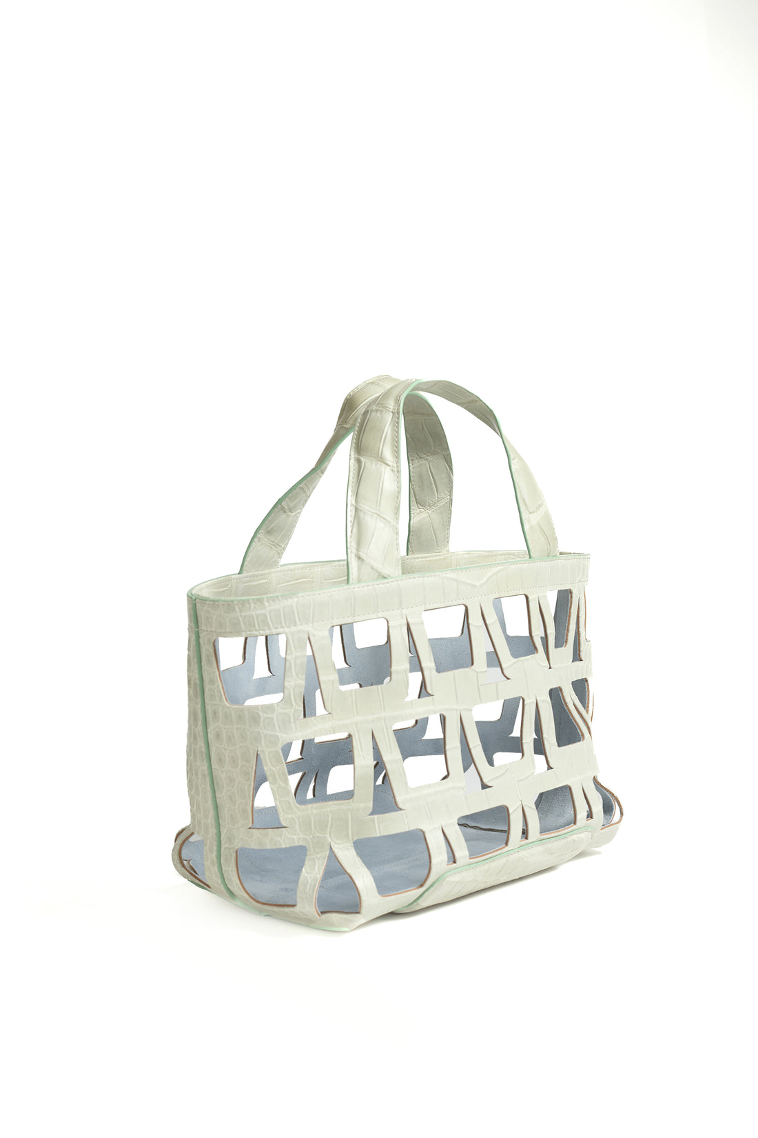 KAYLA TOTE 33 - CROCODILE BLANC DE ROI & DENIM