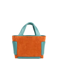 KAYLA 26 - SUEDE COGNAC ET VEAU CELADON