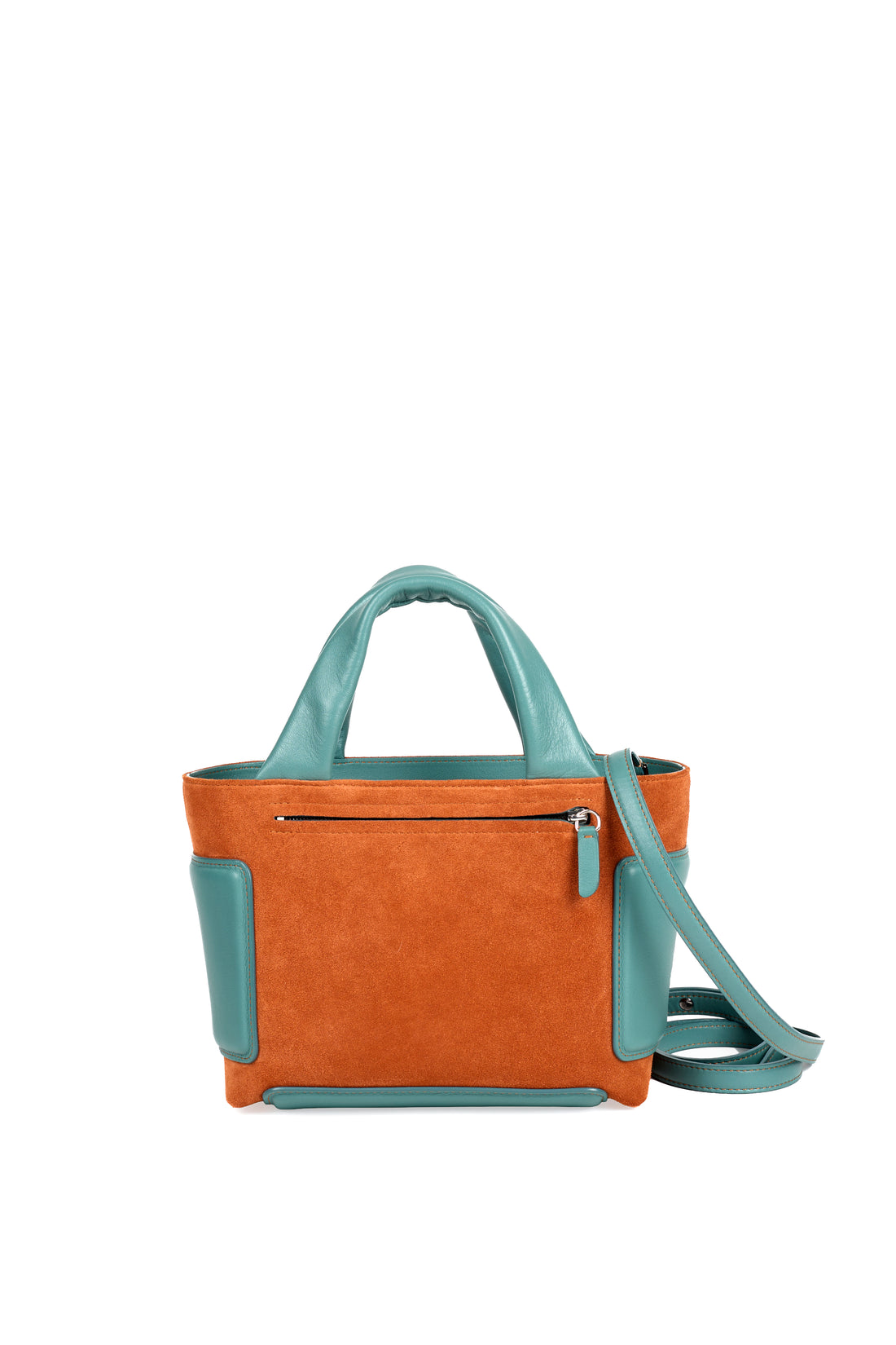 KAYLA 26 - SUEDE COGNAC ET VEAU CELADON