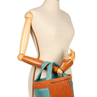 KAYLA 26 - SUEDE COGNAC ET VEAU CELADON