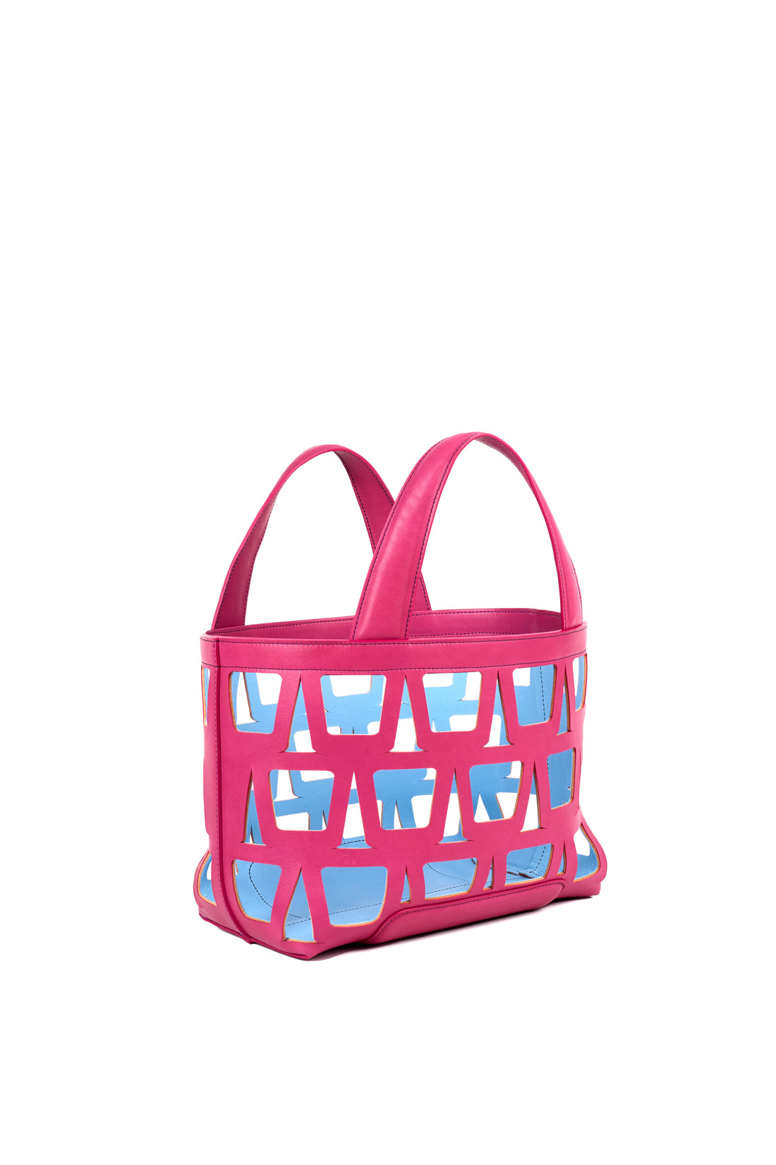 KAYLA TOTE 33 - VEAU GROSEILLE & DENIM