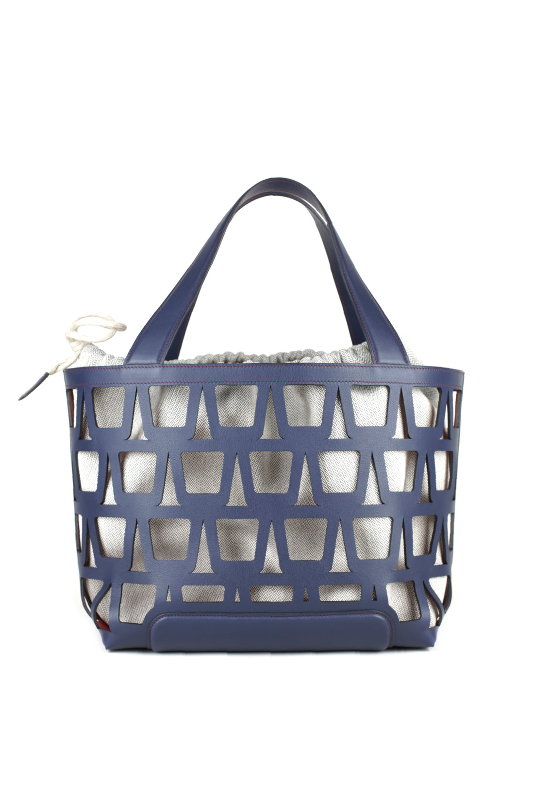 KAYLA TOTE 43 - VEAU ET TOILE MARINE