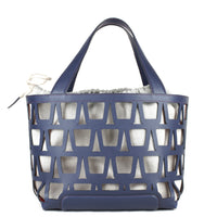 KAYLA TOTE 43 - VEAU ET TOILE MARINE
