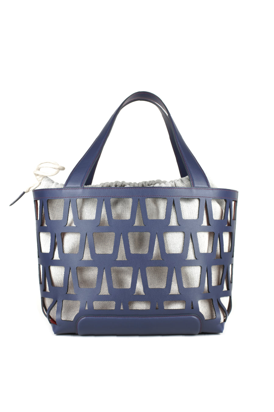 KAYLA TOTE 43 - VEAU ET TOILE MARINE