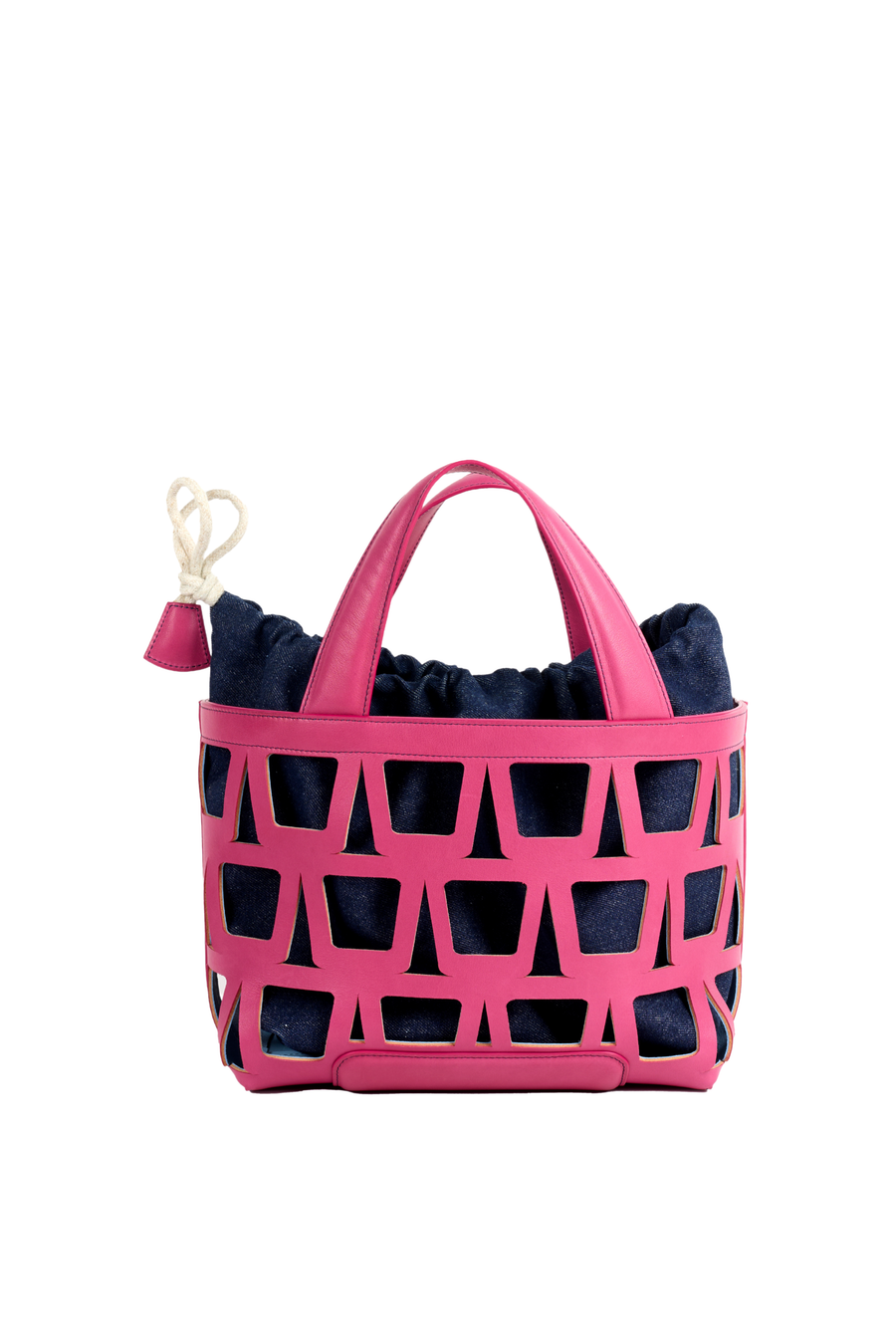 KAYLA TOTE 33 - VEAU GROSEILLE & DENIM