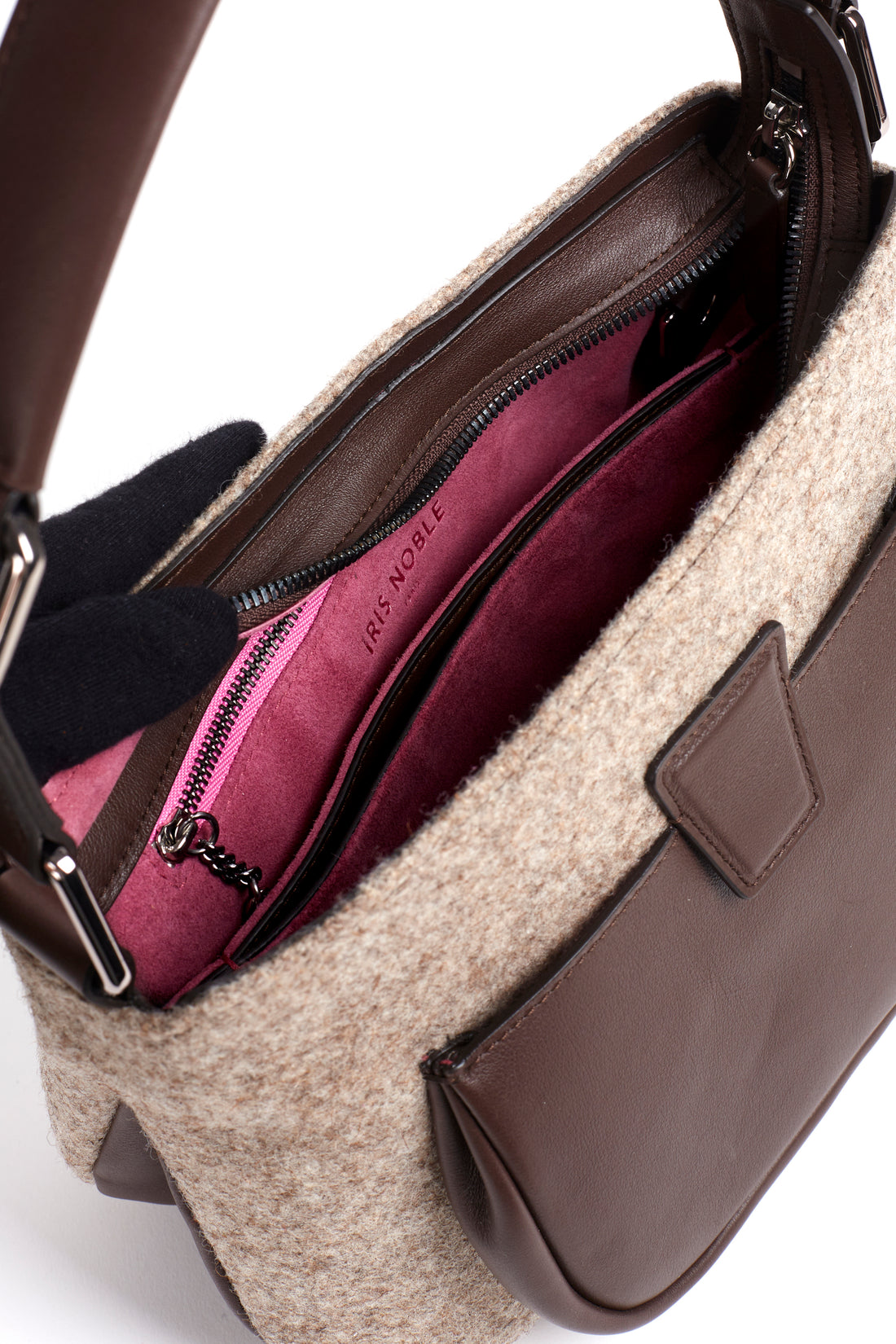 LESLIE 25 - LAINE FEUTREE ET VEAU CHOCOLAT