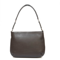 LESLIE SHOULDER - VEAU GRAIN DE CAFÉ ET CROCODILE MARRON