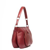 LESLIE SHOULDER - PYTHON EY VEAU HENNÉ FRAMBOISE