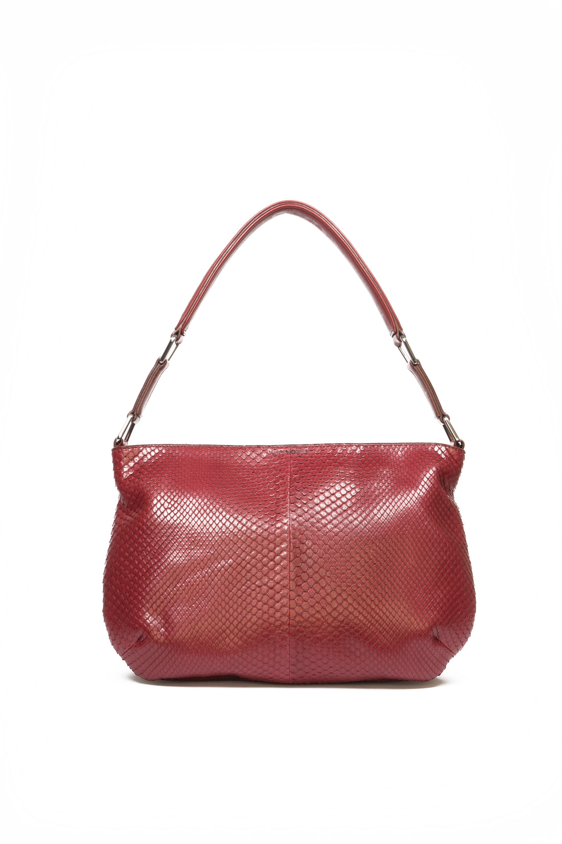 LESLIE SHOULDER - PYTHON EY VEAU HENNÉ FRAMBOISE