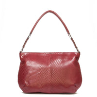 LESLIE SHOULDER - PYTHON EY VEAU HENNÉ FRAMBOISE