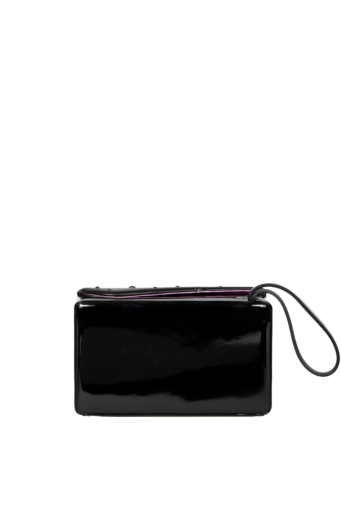 LISA 18 - VEAU VERNIS NOIR ET LAQUE NOIR CRISTAUX