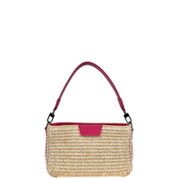 LYNN 19 - RAFFIA NATUREL ET VEAU PINK FUCHSIA