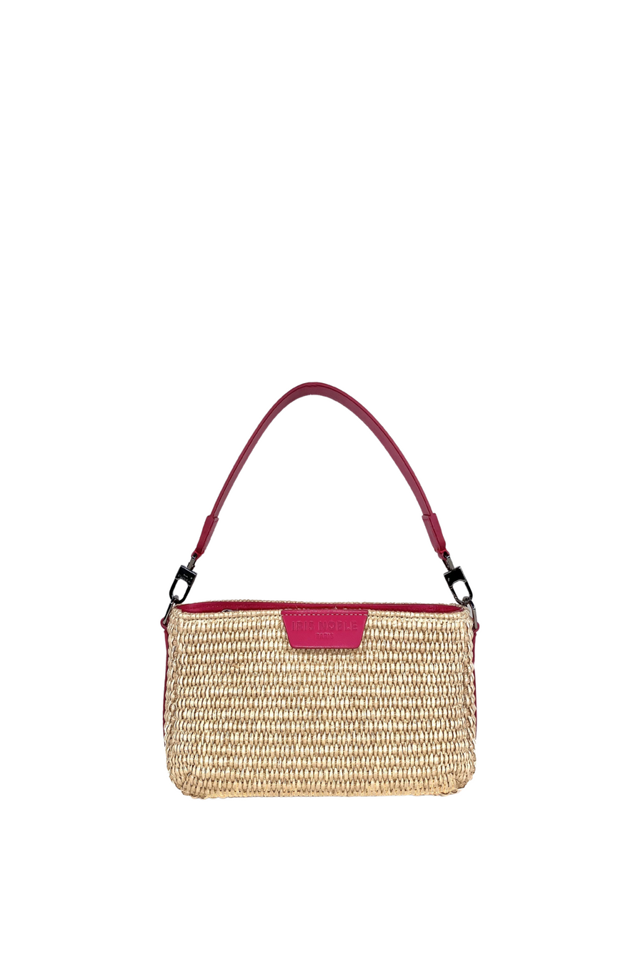 LYNN 19 - RAFFIA NATUREL ET VEAU PINK FUCHSIA