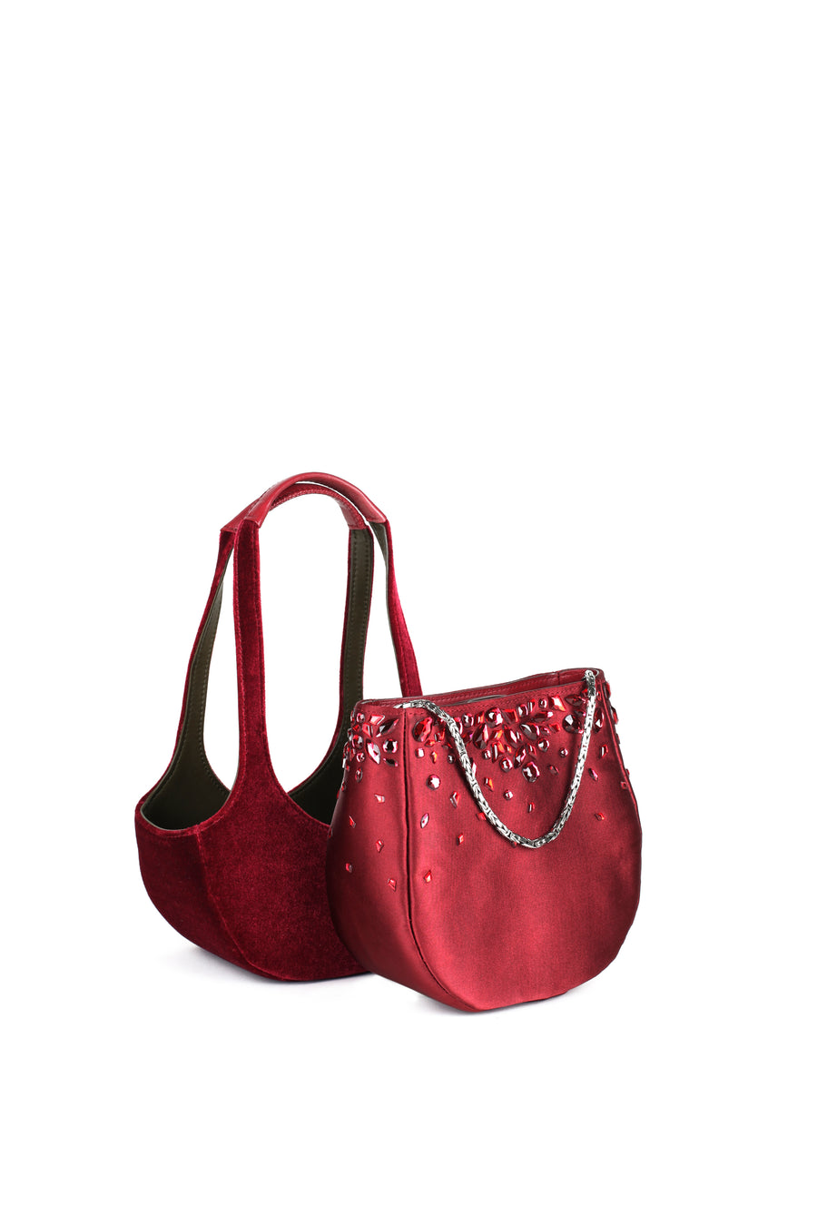 EJIAH 17 DUETTO - SATIN ET CRISTAUX SWAROVSKI BORDEAUX