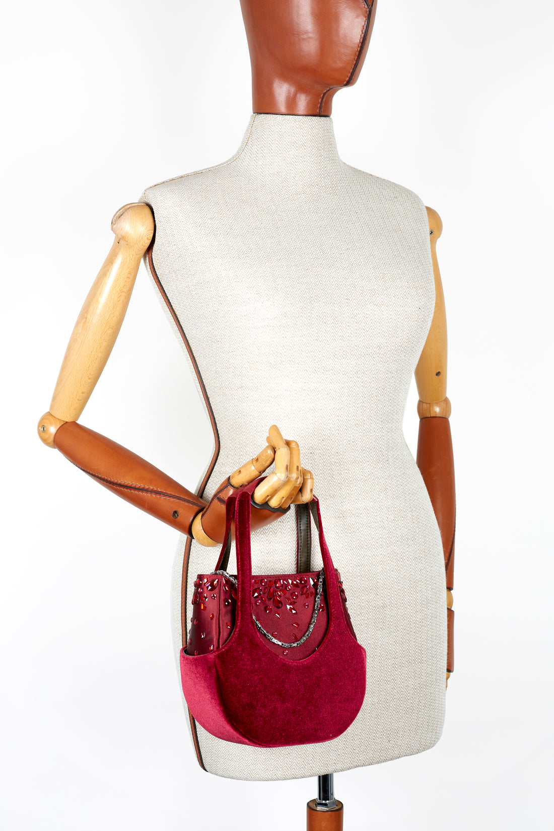 EJIAH 17 DUETTO - SATIN ET CRISTAUX SWAROVSKI BORDEAUX