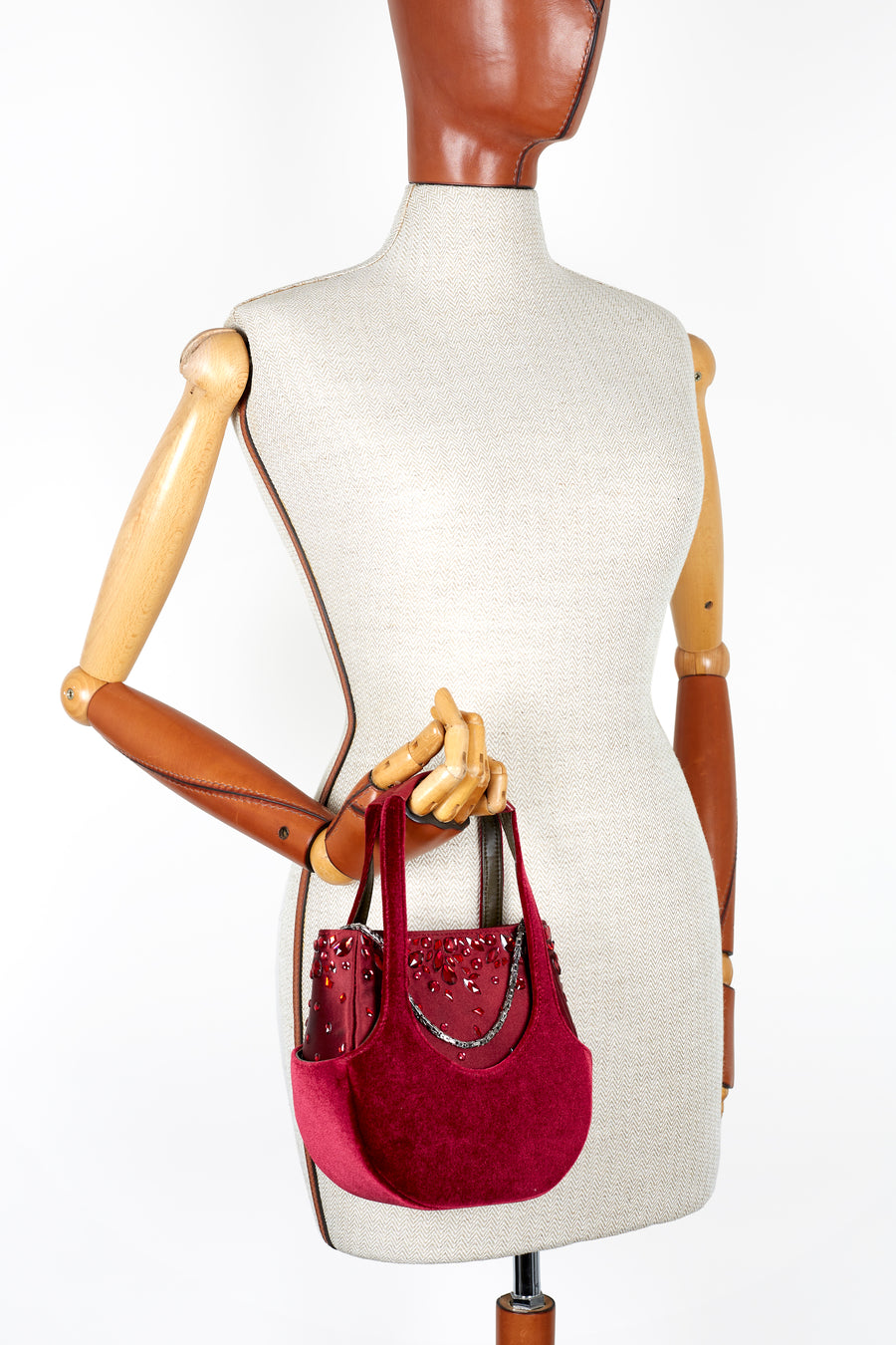 EJIAH 17 DUETTO - SATIN ET CRISTAUX SWAROVSKI BORDEAUX