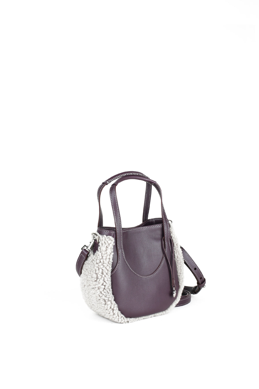 EJIAH 17 - VEAU PRUNE ET SHEARLING GRIS
