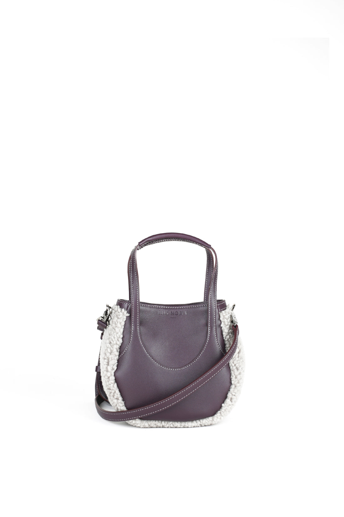 EJIAH 17 - VEAU PRUNE ET SHEARLING GRIS