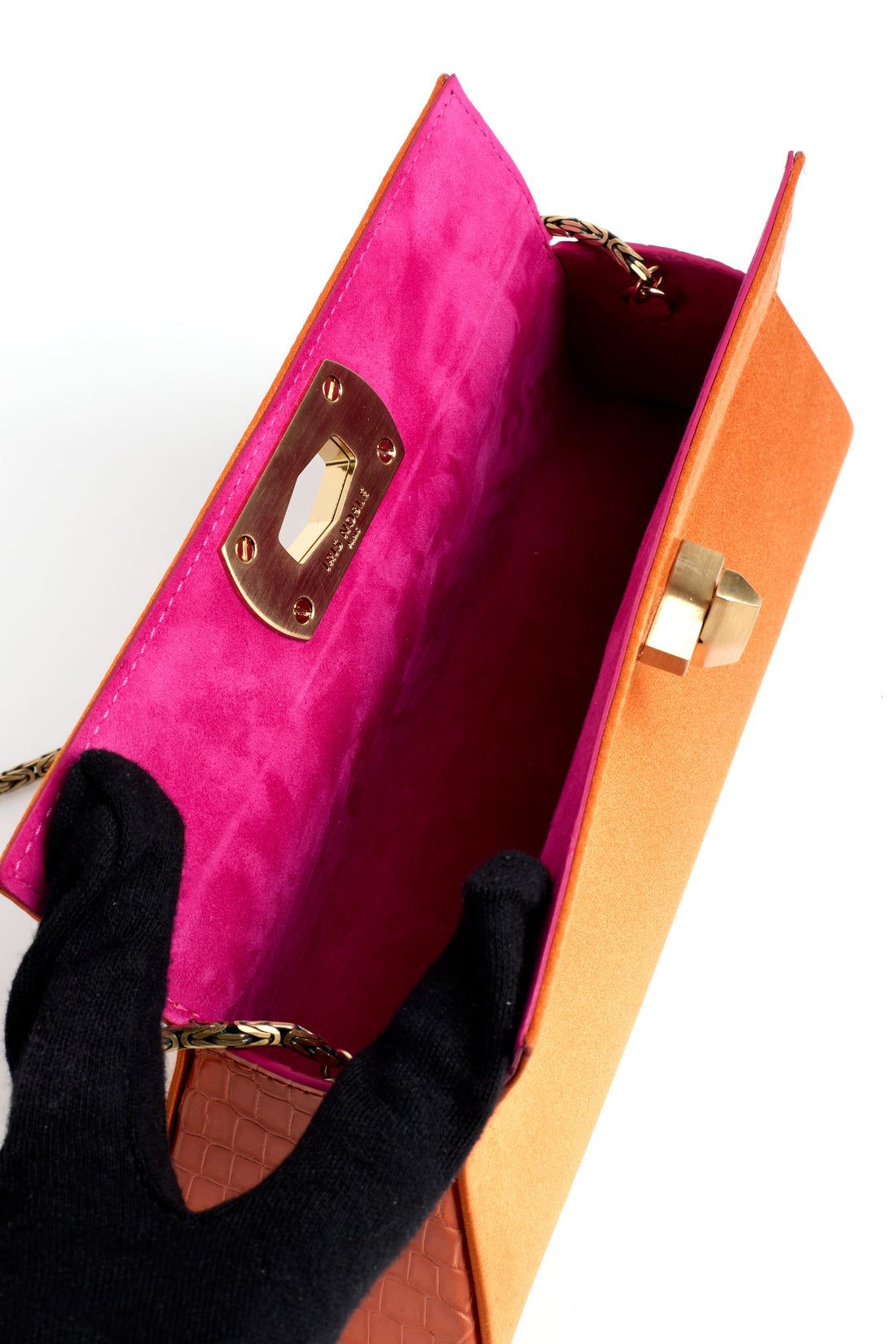 MINAL 22 - SATIN ET CROCODILE ORANGE TANGO