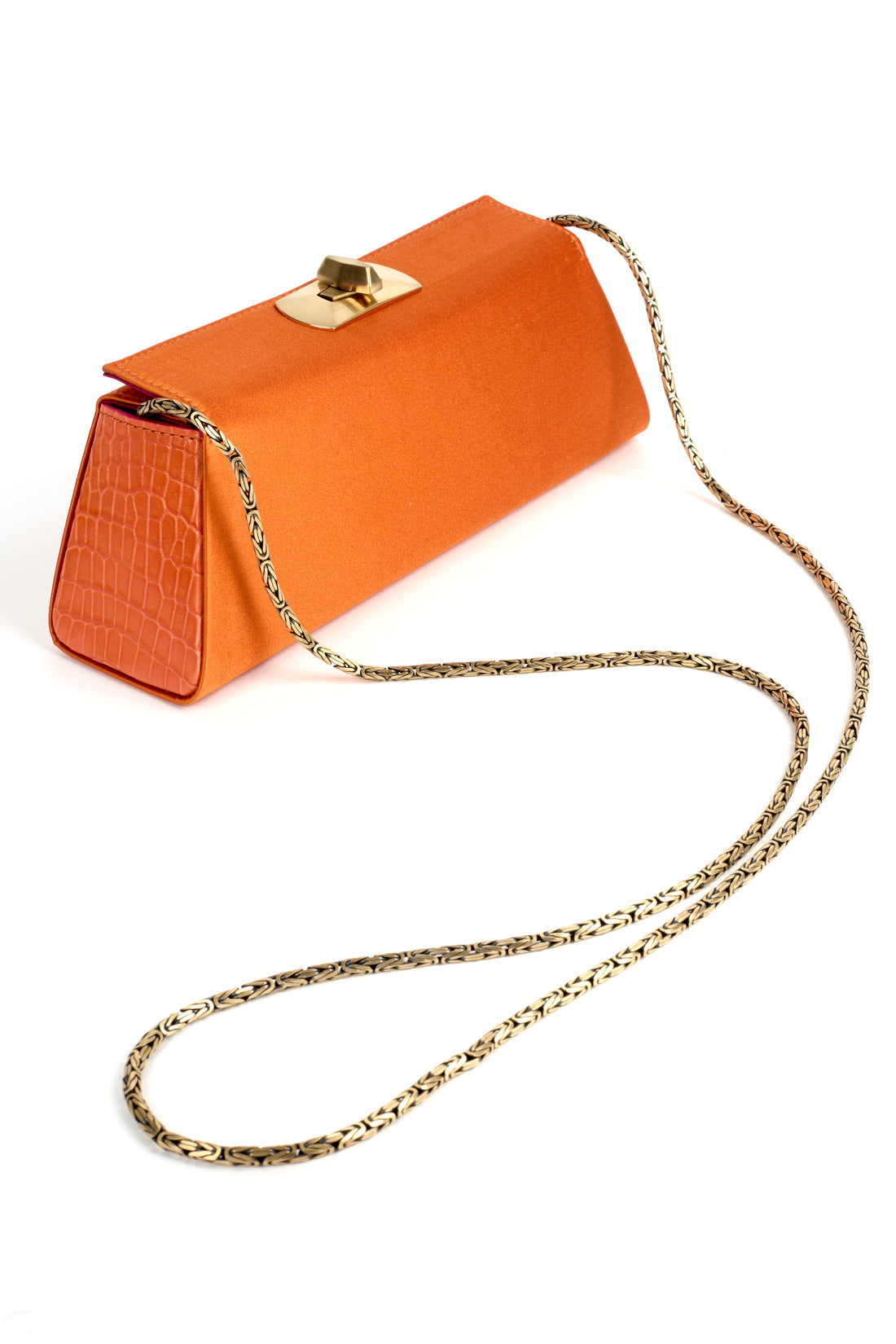 MINAL 22 - SATIN ET CROCODILE ORANGE TANGO