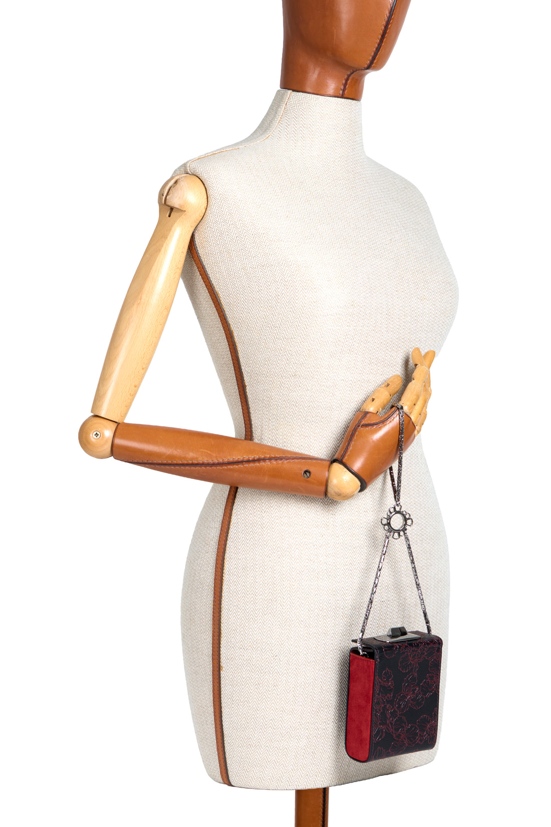 MINAL 9 - VEAU NOIR ET LAQUE JAPONAISE BORDEAUX