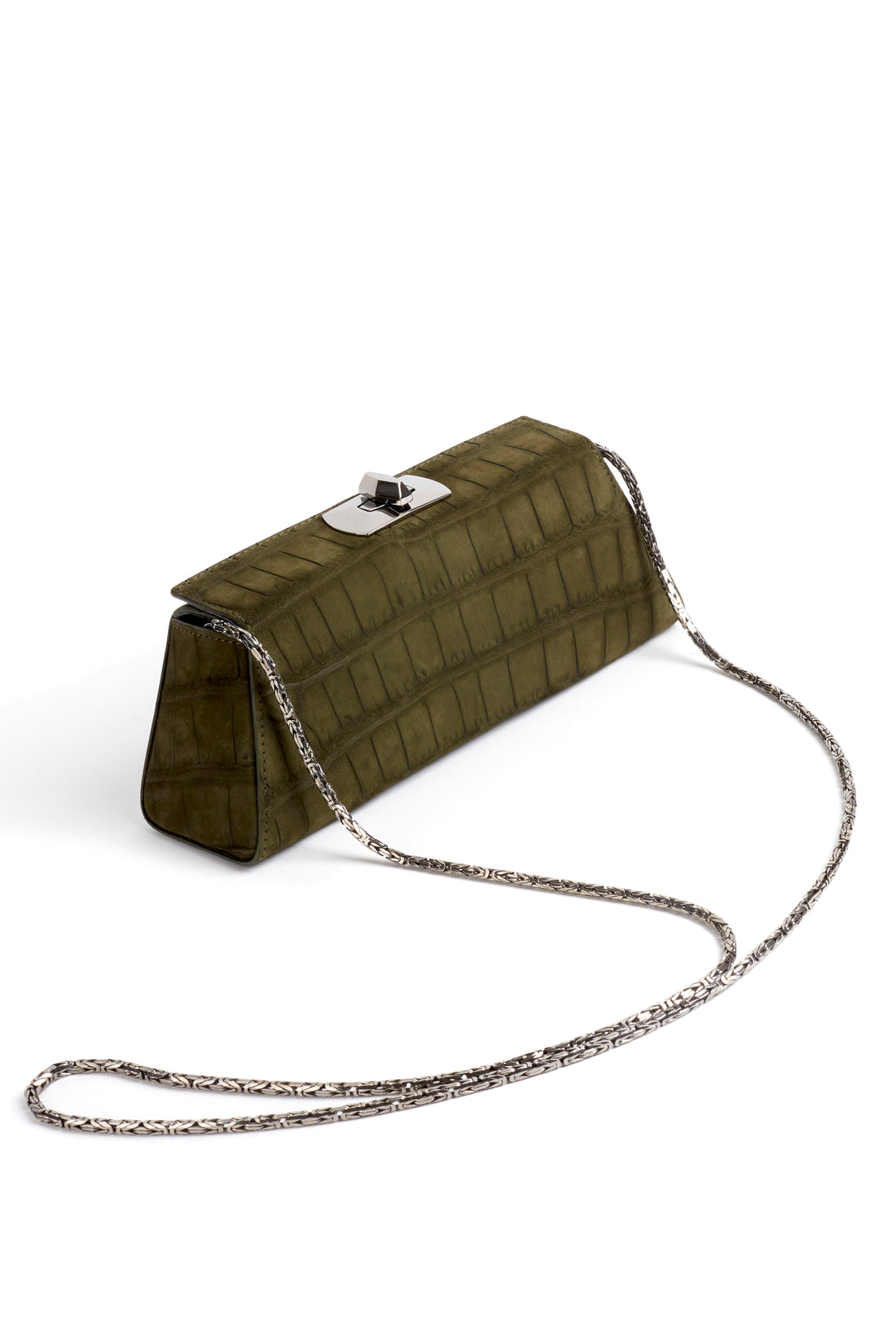 MINAL 22 - CROCODILE NUBUCK VERT MILITAIRE