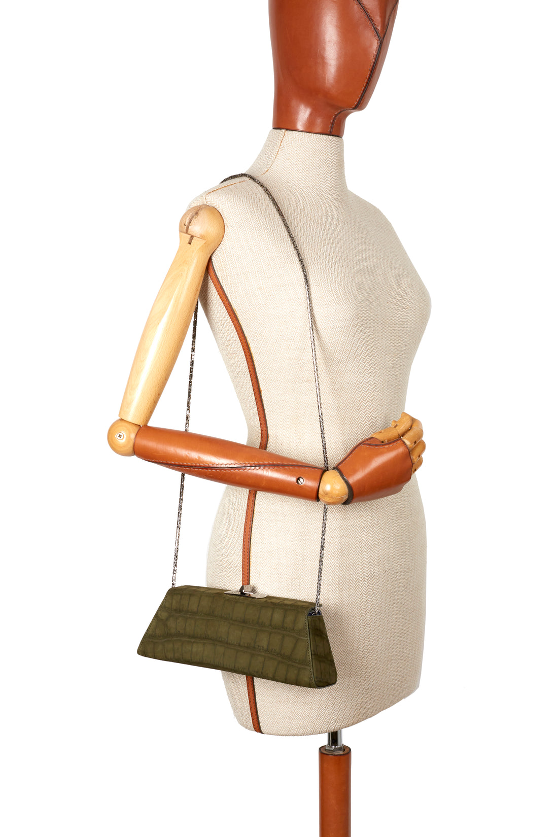 MINAL 22 - CROCODILE NUBUCK VERT MILITAIRE