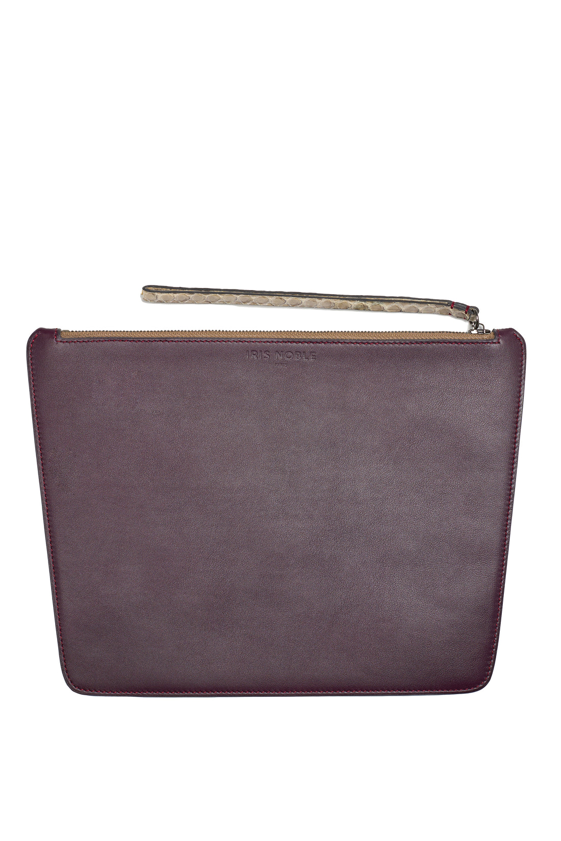 POCHETTE TRAPÈZE 29 - VEAU GRIS ET VIOLET