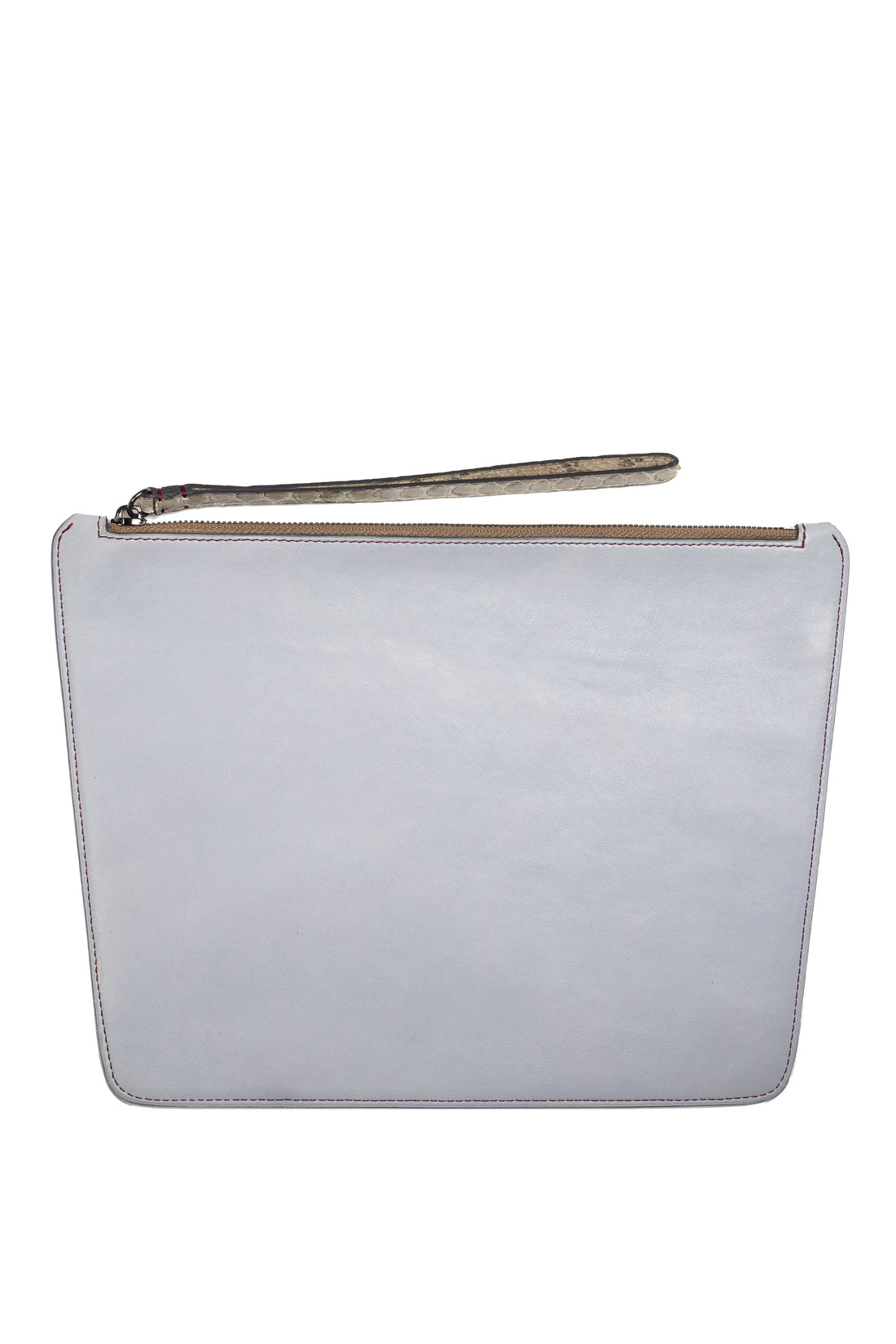 POCHETTE TRAPÈZE 29 - VEAU GRIS ET VIOLET