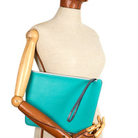 POCHETTE TRAPÈZE 29 - VEAU TURQUOISE