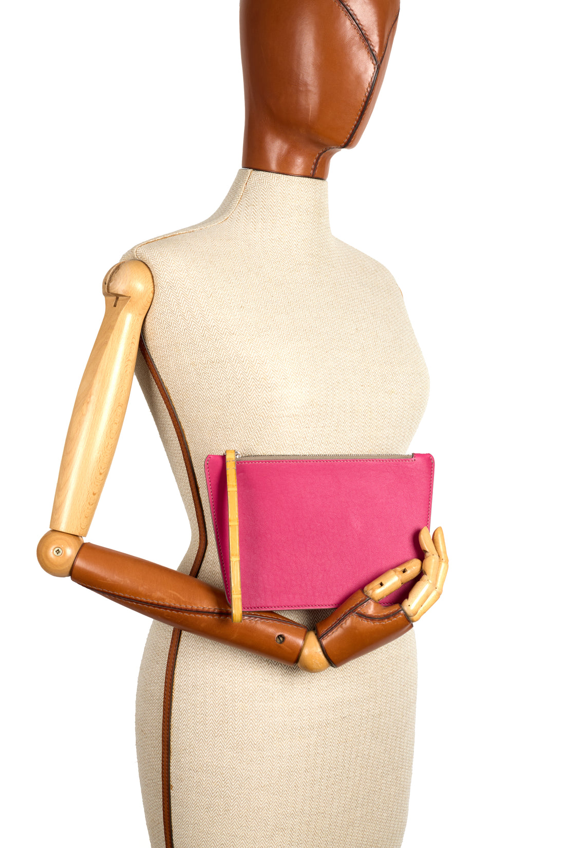 POCHETTE TRAPÈZE 22 - VEAU FUSCHIA