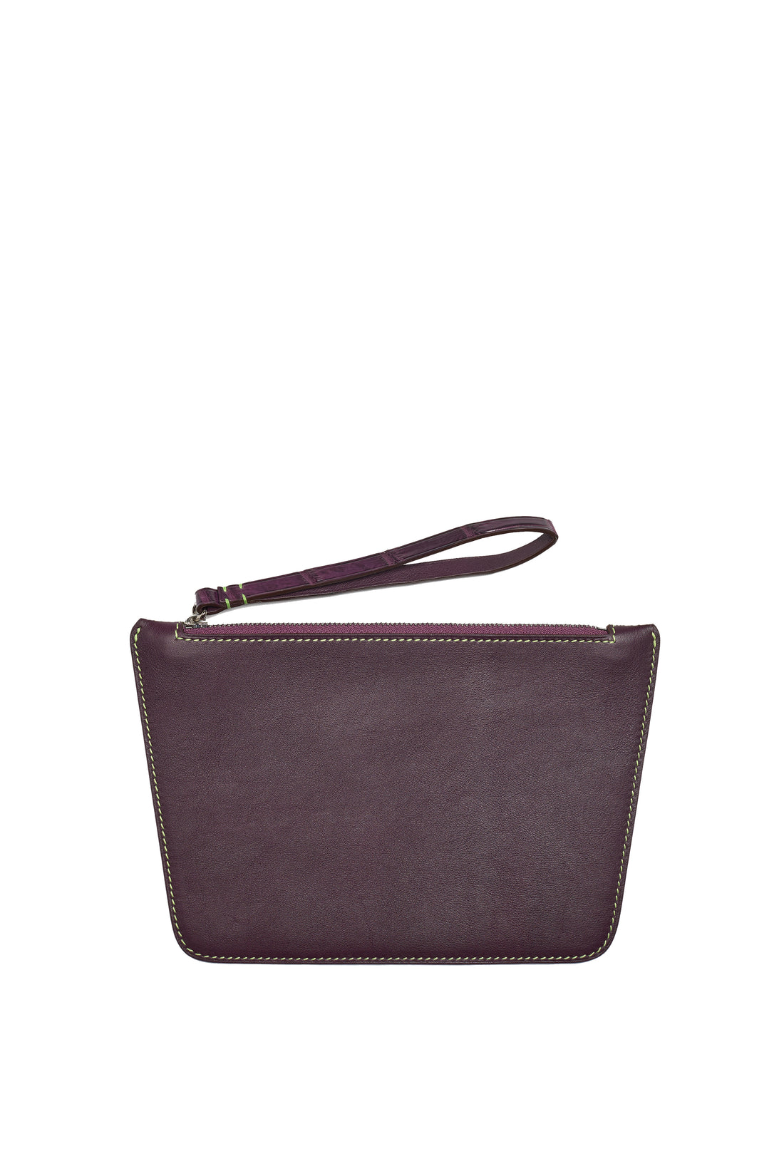 POCHETTE TRAPÈZE 22 - VEAU VIOLET ET LIME