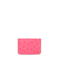 PORTE-CARTE CASTIGLIONE - AUTRUCHE ET VEAU ROSE