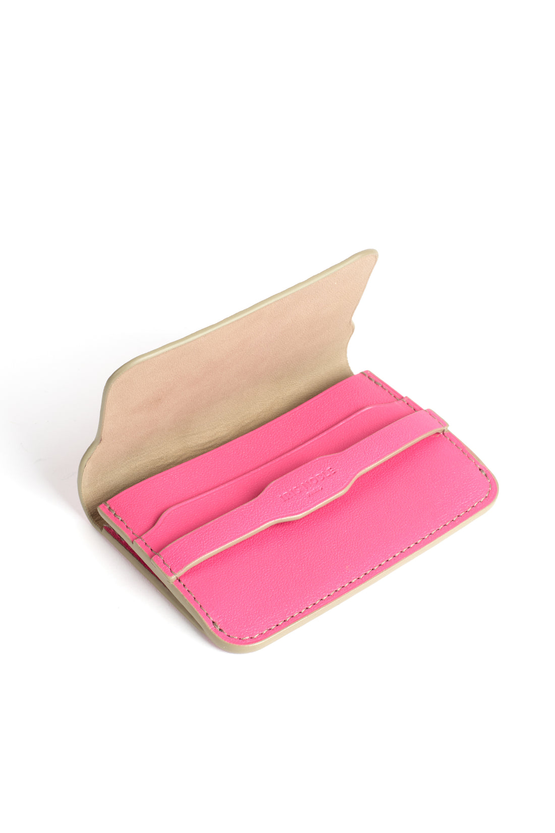 PORTE-CARTE CASTIGLIONE - AUTRUCHE ET VEAU ROSE